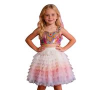 Genérico 2026 Falda Ballet con Volantes y Retazos para niñas Vestido Elegante de Baile Falda tutú para Princesa Infantil (1-2 Years)