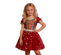 Genérico 2026 Falda Ballet Lentejuelas Estrellas para niñas Vestido tutú con Malla Falda vaporosa Princesa Infantil (Red, 5-6 Years)