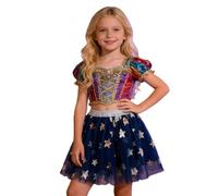Genérico 2026 Falda Ballet Lentejuelas Estrellas para niñas Vestido tutú con Malla Falda vaporosa Princesa Infantil (Blue, 2-3 Years)