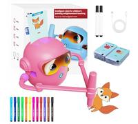 Genérico 2026 Gafas/Gato Robot de Dibujo Automático con Música y 100 Tarjetas, Robot Que Desenha Paso a Paso sin App, Robot de Desenho para Crianças Creativo para Aprender a Dibujar (Gafas Rosa)