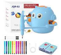 Genérico 2026 Gafas/Gato Robot de Dibujo Automático con Música y 100 Tarjetas, Robot Que Desenha Paso a Paso sin App, Robot de Desenho para Crianças Creativo para Aprender a Dibujar (Gato Azul)