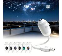 Genérico 2026 HD Smart Dynamic 5D Holographic Night Light Projector, 2-in-1 Galaxy Star Projector Light with 3/6/12/24 Sliding Projection Films, Plug-and-Play, 360° Adjustable, USB Powered (6PCS)