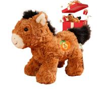 Genérico 2026 Horse Year Doll - Decorative Mascot Figurine for Gifting | Fire Element Aesthetic with Standing Stable Pose & Plush Filling for Car, Sofa, Bed and Playtime