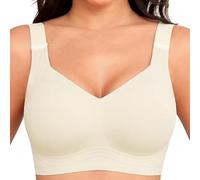 Genérico 2026 Jelly Bra, Wireless Seamless Push Up Plus Size Bras, Comfortable Wireless Full Coverage Jelly Smoothing Bra (Beige,XL)