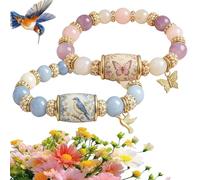 Genérico 2026 Limited Edition Bluebird Blessings Bracelet, Bluebird Blessings Bracelet, Inspirational Hummingbird Strength Beaded Bracelets for Women and Men (#4)