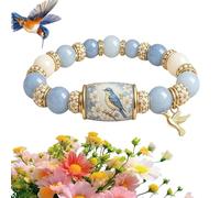 Genérico 2026 Limited Edition Bluebird Blessings Bracelet, Bluebird Blessings Bracelet, Inspirational Hummingbird Strength Beaded Bracelets for Women and Men (#3)