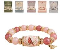 Genérico 2026 Limited Edition Bluebird Blessings Bracelet with Gift Box, Hummingbird Butterfly Blessing Bracelet, Inspirational Bird Charm Bracelets, Elastic Stretch Beaded Bracelets for Women (#A)