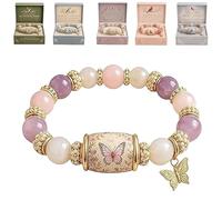Genérico 2026 Limited Edition Bluebird Blessings Bracelet with Gift Box, Hummingbird Butterfly Blessing Bracelet, Inspirational Bird Charm Bracelets, Elastic Stretch Beaded Bracelets for Women (#B)