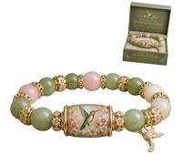 Genérico 2026 Love Peace Spring Blessings Bracelet, Hummingbird Garden Faith Bracelet, Inspirational Bird Charm Beaded Bracelets for Strength,Hope and Joy, Motivational Jewelry Gift for Women