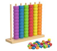 Genérico 2026 Matching Stacking Puzzle Game, Wooden Color Match Challenge Game, Fast Pattern Challenge Ring Stack Puzzle for 2 Players, Stack Solve Set with Racks,Rings,Cards (#A)