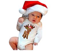 Genérico 2026 Mono con Estampado de Divertidas para recién Nacidos Traje navideño Unisex con de Papá Noel Body Informal para bebés (Red, 6-9 Months)