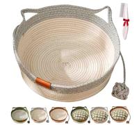 Genérico 2026 New Basket For Cats,Pets Hand Woven Cotton Bed Basket,with Built-In Scratching Pad and Play Ball,Soft Support Cushion, Lightweight Comfort (A(No Cushion), M(Within 16.5lb/8KG))