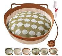 Genérico 2026 New Basket For Cats,Pets Hand Woven Cotton Bed Basket,with Built-In Scratching Pad and Play Ball,Soft Support Cushion, Lightweight Comfort (C(with Cushion), S（Within 8.8lb/4KG）)