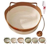 Genérico 2026 New Basket For Cats,Pets Hand Woven Cotton Bed Basket,with Built-In Scratching Pad and Play Ball,Soft Support Cushion, Lightweight Comfort (C(No Cushion), S（Within 8.8lb/4KG）)