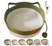 Genérico 2026 New Basket For Cats,Pets Hand Woven Cotton Bed Basket,with Built-In Scratching Pad and Play Ball,Soft Support Cushion, Lightweight Comfort (B(No Cushion), M(Within 16.5lb/8KG))