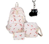 Genérico 2026 NEW Bow Backpack 3-Piece Set Cute College Laptop Rucksack for Women Fashion Travel Daypack (Q)