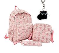 Genérico 2026 NEW Bow Backpack 3-Piece Set Cute College Laptop Rucksack for Women Fashion Travel Daypack (D)