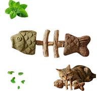 Genérico 2026 New Creative Fish Bone Cat Dental Chew Toy, Silvervine Chew Sticks for Cats, Catnip and Silvervine Chew for Cats Teething and Stress, Durable Wooden Feline Tooth Care Tool (A1PCS)