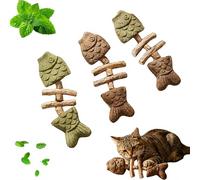 Genérico 2026 New Creative Fish Bone Cat Dental Chew Toy, Silvervine Chew Sticks for Cats, Catnip and Silvervine Chew for Cats Teething and Stress, Durable Wooden Feline Tooth Care Tool (ABC 3PCS)