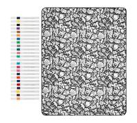 Genérico 2026 New DIY Coloring Blanket With 24PCS Acrylic Markers - 150x115cm Reusable Washable Mat, Creative Personalized Art Project, Creative Personalized Home Decor For Adults, Kids