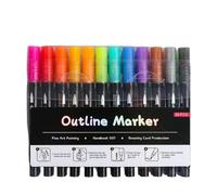 Genérico 2026 New Dreamy Sparkle Dual-Line Contour Pen, Outline Pens Metallic, Double Line Outline Pen Sparkle Markers, Quick-Dry Ink for Art and DIY (36 Color Sets)