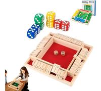 Genérico 2026 New Four-Sided Flip Card Game Toys, with 8 Dice, 4 Sided Family Math for 2-4 Players, Enhancing Mathematical and Decision-Making Skills (Red)