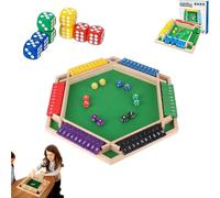 Genérico 2026 New Four-Sided Flip Card Game Toys, with 8 Dice, 4 Sided Family Math for 2-4 Players, Enhancing Mathematical and Decision-Making Skills (Hexagon Color)