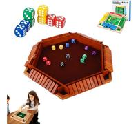 Genérico 2026 New Four-Sided Flip Card Game Toys, with 8 Dice, 4 Sided Family Math for 2-4 Players, Enhancing Mathematical and Decision-Making Skills (Hexagonal Brown)