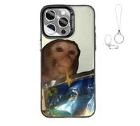Genérico 2026 New Funny Monkey Drinking Juice Phone Case, All-Inclusive Shockproof TPU Protective Cover, Compatible with iPhone 17 Pro MAX to 11 Series (Black,for iPhone 15)