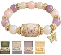 Genérico 2026 new hummingbird beaded bracelet with gift box, Spring Blessings Beaded Charm Bracelet with Bird & Butterfly Design,for Women, Mom, Sister and Friends
