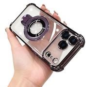 Genérico 2026 New in Phone Case for iPhone 17 Series, Four Corners Air Cushion Anti-Fall Case for iPhone with Invisible Ring Stand (Purple,12 Pro MAX)