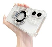 Genérico 2026 New in Phone Case for iPhone 17 Series, Four Corners Air Cushion Anti-Fall Case for iPhone with Invisible Ring Stand (Transparent,16 Pro)