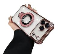 Genérico 2026 New in Phone Case for iPhone 17 Series, Four Corners Air Cushion Anti-Fall Case for iPhone with Invisible Ring Stand (Pink,16 Pro)