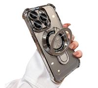 Genérico 2026 New in Phone Case for iPhone 17 Series, Four Corners Air Cushion Anti-Fall Case for iPhone with Invisible Ring Stand (Silver,12 Pro MAX)