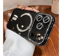 Genérico 2026 New in Phone Case for iPhone 17 Series - Glitter Bling Rhinestone Sparkly Magnetic Case, Four Corners Air Cushion Anti-Fall Case for iPhone with Invisible Ring Stand (#3,for iPhone 17)