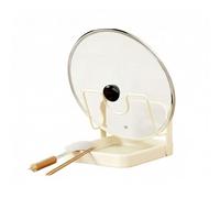 Genérico 2026 NEW Kitchen Pot Lid Storage Rack with Tray, Pot Lid Holder While Cooking, Multifunctional Lid and Spoon Rest Holder For Kitchen Counter (Beige-Single-layer)