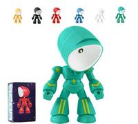 Genérico 2026 New Lonely Robot Cartoon Cute Robot Design Companion Table Light, Mini Creative Robots Tablellamp, Unique Led Mini Night Light, Posable Body Bot Style, a Unique Companion (Green)