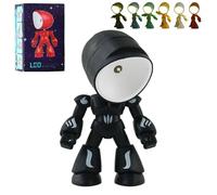 Genérico 2026 New Lonely Robot Cartoon Cute Robot Design Companion Table Light, Mini Creative Robots TableLlamp, Creative Fully Posable Body Bot Style, Magnetic Design for Bedroom Office (Black)
