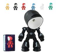 Genérico 2026 New Lonely Robot Cartoon Cute Robot Design Companion Table Light, Mini Creative Robots Tablellamp, Unique Led Mini Night Light, Posable Body Bot Style, a Unique Companion (Black)