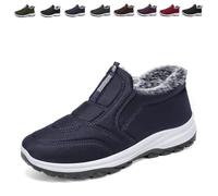 Genérico 2026 New Men's Winter Warm Fur Lined Slip-On Snow Boots with Arch Support - Lightweight Water Resistant Non-Slip Outdoor Boots (Blue,39)