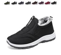 Genérico 2026 New Men's Winter Warm Fur Lined Slip-On Snow Boots with Arch Support - Lightweight Water Resistant Non-Slip Outdoor Boots (Black2,43)