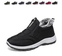 Genérico 2026 New Men's Winter Warm Fur Lined Slip-On Snow Boots with Arch Support - Lightweight Water Resistant Non-Slip Outdoor Boots (Black,40)