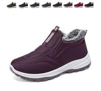 Genérico 2026 New Men's Winter Warm Fur Lined Slip-On Snow Boots with Arch Support - Lightweight Water Resistant Non-Slip Outdoor Boots (Purple,42)