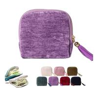 Genérico 2026 New Mini Travel Jewelry Case with Zipper, Portable 5-Layer Velvet Organizer for Rings, Earrings & Bracelets (Purple)