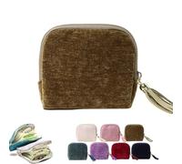 Genérico 2026 New Mini Travel Jewelry Case with Zipper, Portable 5-Layer Velvet Organizer for Rings, Earrings & Bracelets (Brown)