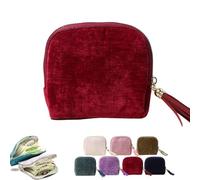 Genérico 2026 New Mini Travel Jewelry Case with Zipper, Portable 5-Layer Velvet Organizer for Rings, Earrings & Bracelets (Red)