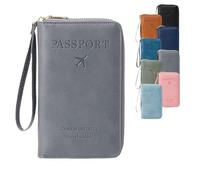 Genérico 2026 New Multifunctional RFID Passport Wallet,RFID Passport Holder For Travel with Safe Zipper for Credit Cards,Tickets,Travel Wallet for Men & Women (Gray)
