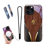 Genérico 2026 New Personalized Wood Grain Dragon Compatible, Dragon Pattern Glass Silicone Shockproof Cover, Magnetic Wireless Charging, for iPhone 17/16/15/14/13 (16,Brown)