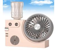 Genérico 2026 New Portable USB Rechargeable Misting Table Fan, Mini Desktop Cooling Air Circulator with Mist Spray, for Office Home Dorm Bedroom Outdoor Travel (pink)