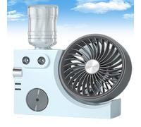 Genérico 2026 New Portable USB Rechargeable Misting Table Fan, Mini Desktop Cooling Air Circulator with Mist Spray, for Office Home Dorm Bedroom Outdoor Travel (blue)
